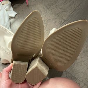 Cream boots